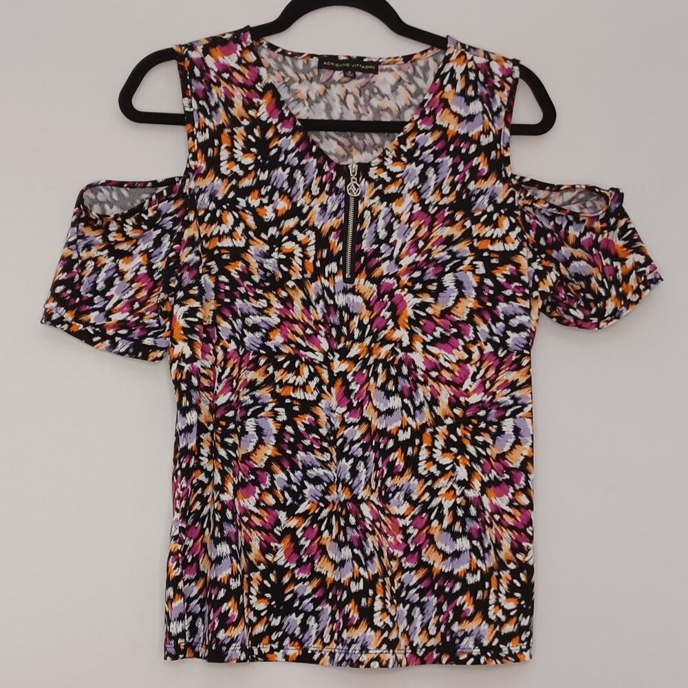 Women's Adrienne Vittadini Shoulder less Colorful Blouse‎ Size Medium